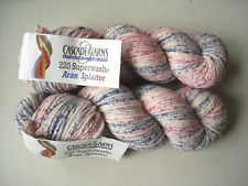 Cascade 220 Superwash Aran Splatter Yarn Color 7 Lot of 2 Rare USA Patriotic