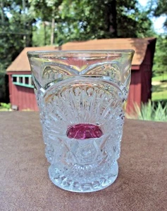 EAPG C. 1908 RISING SUN aka Sunshine Tumbler, Ruby Flash - U.S. Glass #3 - Picture 1 of 9