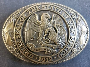TONY LAMA EXCLUSIVE STATE SERIES NEW MEXICO BRASS BUCKLE  - Picture 1 of 5