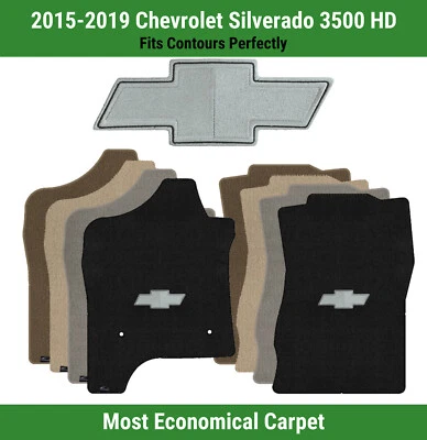 Lloyd Velourtex Front Mats for '15-19 Silverado 3500 HD w/Silver Chevy Bowtie - Изображение 1 из 4