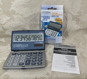 Citizen CTC-110 - 10 Digit Electronic Calculator - Dual Power -Traveller - Boxed - Picture 1 of 8