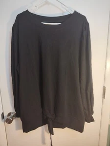 Sweatshirt Project Rundhalsausschnitt schwarz vorne zum Binden Damen 2X neu mit Etikett - Bild 1 von 4