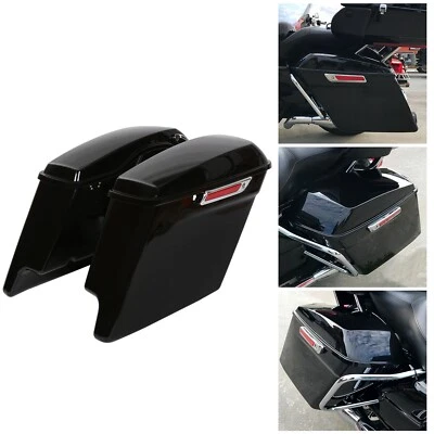 Bolsas de sillín duro extendidas extendidas de 5" para Harley Davidson Road King 2014-2024 Foto 1 de 4