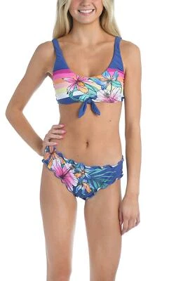 Hobie 294874 Women's Bralette Bikini Swimsuit Top, Surf//Tropic Sunset, M - Image 1 of 2