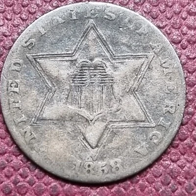 1858 Three Cent Silver 3c Trime Better Grade #83548 - Image 1 of 2