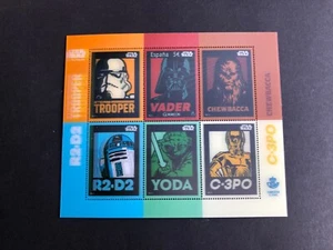 España 2017 STAR WARS Hoja bloque 6 sellos especiales holograma - Imagen 1 de 2