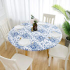 Waterproof Round Elastic Non-Slip Table Cover Classic Pattern Table Cloth Decor