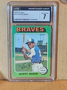 1975 Topps #33 Dusty Baker Atlanta CGC 7.0 NEAR MINT FRESHLY GRADED IN MINT CASE - Picture 1 of 2