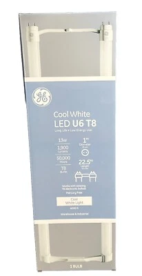 GE Cool White 13W LED U6 T8 Bi-Pin Light Bulb 22.5" length 1" diameter - Image 1 of 3