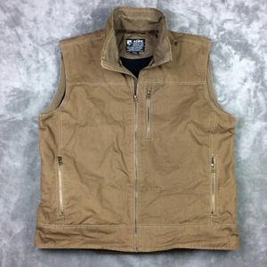 Kuhl Burr Vest Mens XXL Khaki Canvas Cotton Zip Pockets Full Zip Outdoor - Bild 1 von 15