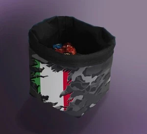 Italy Flag Dice Bag, Italian Wargaming Dice Storage Freestanding Army Dice Pouch - Picture 1 of 1