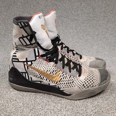 Nike Kobe 9 Elite Fundamentals Mens Size 11 White Gold Orange 630847-100 2014 - Image 1 of 4