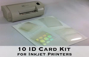 Kit de tarjeta de identificación para inyección de tinta - Hace 10 tarjetas de identificación similares al PVC - Incluye todo lo necesario - Imagen 1 de 1