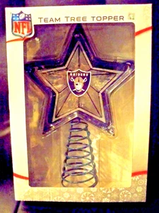 Topper de árbol de vidrio artístico de los Raiders de Las Vegas de la NFL - Imagen 1 de 1