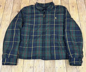 Polo Ralph Lauren piumino bomber giacca Harrington tartan cappotto a quadri vintage uomo XL - Foto 1 di 18
