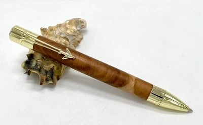 Holz-Kugelschreiber aus Apfelholz, Gravur möglich. Jet. Flieger. Pilot. - Bild 1 von 4