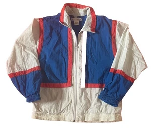 Sunterra Jacket Small Bright Geometric Windbreaker Track Nylon Retro Vintage 80s - Picture 1 of 6