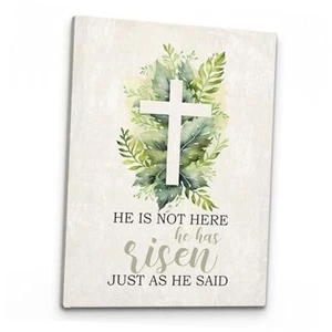 He Is Not Here He Has Risen Wall Art, He Is Risen Sign Decor, Christian - Picture 1 of 8