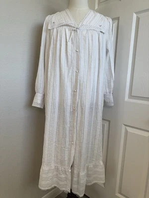 Vestido Camisón Willow Creek De Colección Blanco Mezcla de Algodón Borde de Encaje Pradera Talla M/L? Foto 1 de 4