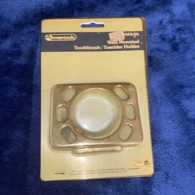 Vintage Amerock Brass Finish Toothbrush & Tumbler Holder Concealed Mount New C - Image 1 of 4