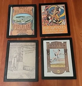4 STAMPA/LITOGRAFIA VINTAGE 1° Giochi Olimpici Estivi Internazionali 1896, 1904, 1908, 1912 - Foto 1 di 5