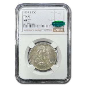1937-S Texas Centennial Commemorative Half Dollar MS-67 NGC CAC - Picture 1 of 3
