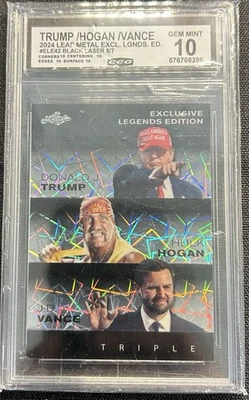 2024 Leaf Metal 独家传奇唐纳德·J·特朗普 J.D. Vance Hulk Hogan 黑色 /7 — 第 1/2 张图片