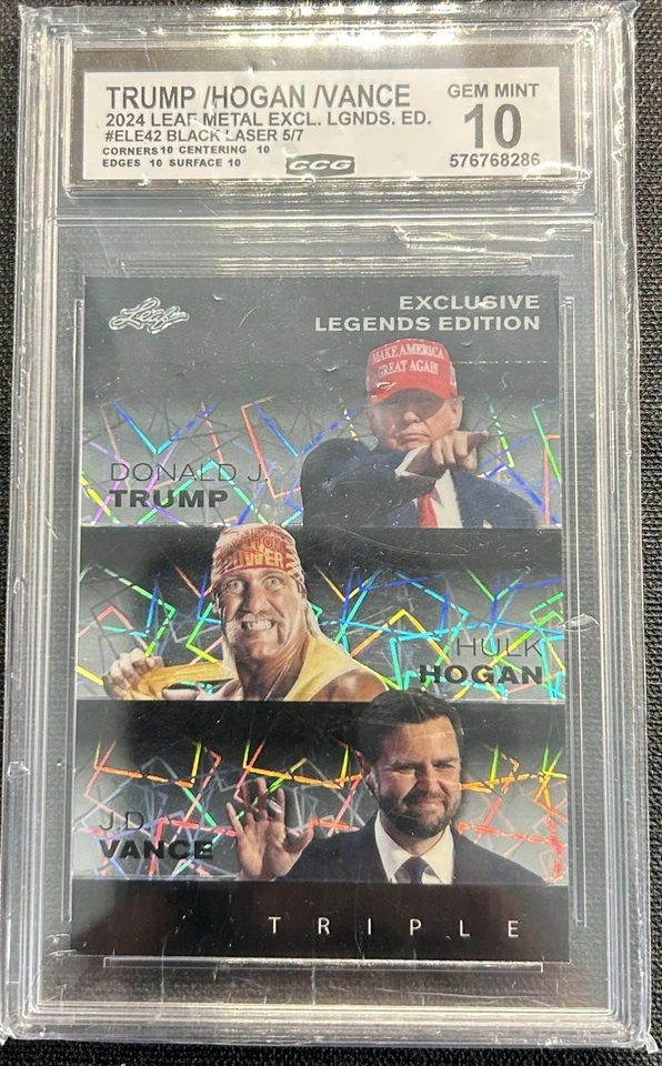Leyendas exclusivas de hoja de metal 2024 Donald J. Trump J.D. Vance Hulk Hogan negro/7 Foto 1 de 2
