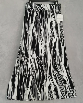 Maxi FALDA para mujer Liz Claiborne blanca y negra jersey talla mediana nueva con etiquetas Foto 1 de 4