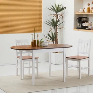 55" Wood Kitchen Table, Drop Leaf Tables for Small Spaces, Brown - Picture 1 of 11