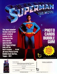 Superman The Movie Trading Cards Dealer Sell Sheet Sale Ad Topps 1978 (A4 SIze) - Picture 1 of 1
