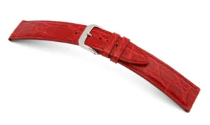 RIOS1931 (Alemania) Correa de reloj de cuero de cocodrilo genuino Correa roja 18 mm "Lord" - Imagen 1 de 3