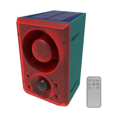 Sensor de Movimiento Solar Alarma Seguridad Exterior Sirena Luz + Mando a Distancia para Hogar Granja Patio Foto 1 de 4