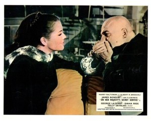 On Her Majesty's Secret Service Original Lobby Card Diana Rigg Telly Savalas '69