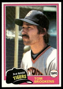 Tarjeta de béisbol Tom Brookens 1981 Topps #251 Tigres de Detroit - Imagen 1 de 2