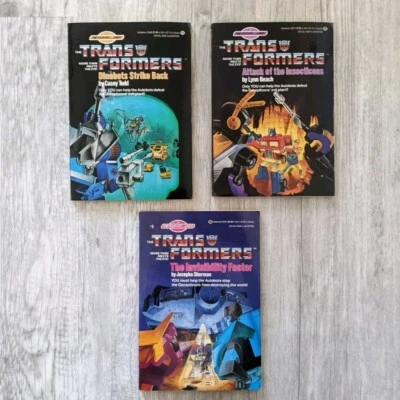 Transformers 1985 Find Your Fate Junior Vol 1, 3 & 9 Books 1st Ed. 1st Printing Foto 1 de 4