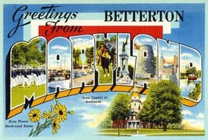 Greetings From Betterton, Maryland - 1930's - Vintage Postcard Magnet - Picture 1 of 2