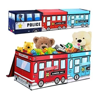 Kids Toy Chest,Toy Chest, Collapsible Storage Cubes Purple + Red + Light blue - Picture 1 of 8