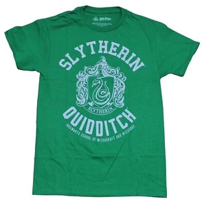 Harry Potter Mens T-Shirt - Slytherin Quidditch Logo Crest - Picture 1 of 1