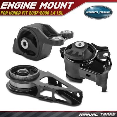 3x Front & Rear Engine Motor Mount for Honda Fit 2007-2008 L4 1.5L Manual Trans. - Image 1 of 4