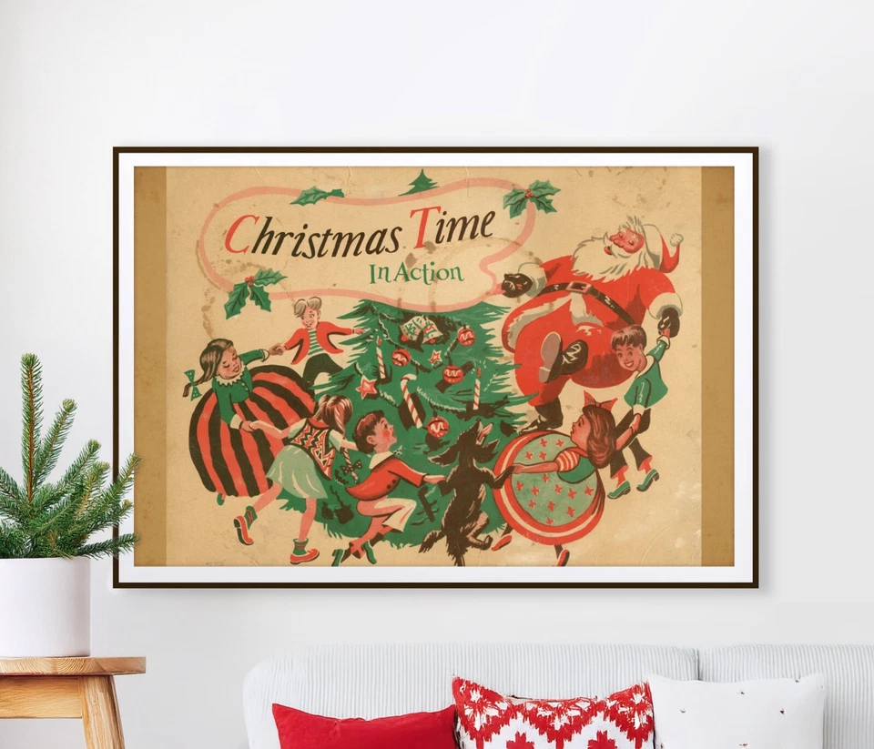1949 Vintage Santa POSTER! (up to 24" x 36") - Decoration - Christmas Tree - Art - Image 1 of 4