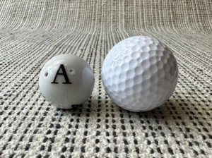 Ceramic Porcelain Apx 1.25 in White Alphabet Letter Ball U Choose! Wedding Vase - Picture 1 of 5