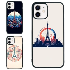 For Samsung Galaxy Apple iPhone Hard Case at night logo Eiffel Tower - Picture 1 of 25