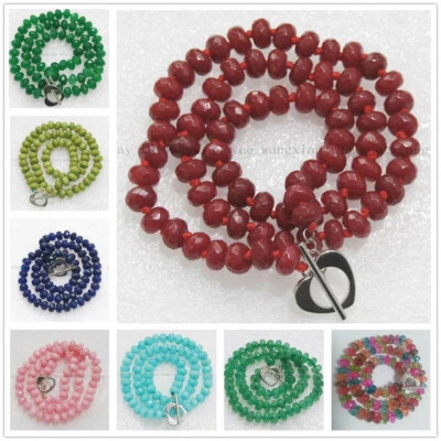 Collar de cuentas de ábaco gemas/peridoto/esmeralda facetadas de rubí/peridoto/esmeralda de 14" 16" 18" 5x8 mm AAA Foto 1 de 4