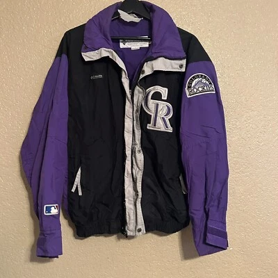 Винтажная бейсбольная ветровка на молнии Columbia Colorado Rockies MLB размер средний - Изображение 1 из 4