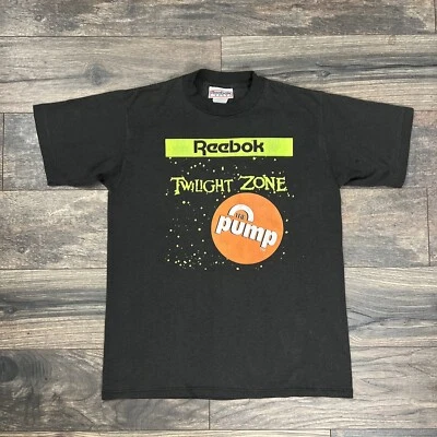 Vintage Reebok The Pump “Twilight Zone” Youth Size Large Black T-Shirt - Image 1 of 4