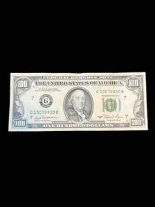 Leicht in Umlauf gebracht kleiner kopf Bill eins Hundert Dollar Bill -Serie 1981 - Bild 1 von 2