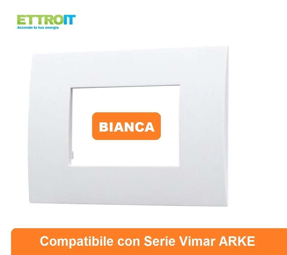 ETTROIT Placche Placca compatibili Vimar ARKE 2 3 4 7 Posti Moduli Bianca