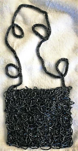 Bag--evening Dark. Blue Beaded-by Spirit - Picture 1 of 4