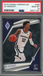 Ja Morant 2019 Panini Chronicles Basketball Rookie Card RC #580 Graded PSA 10 - Picture 1 of 2